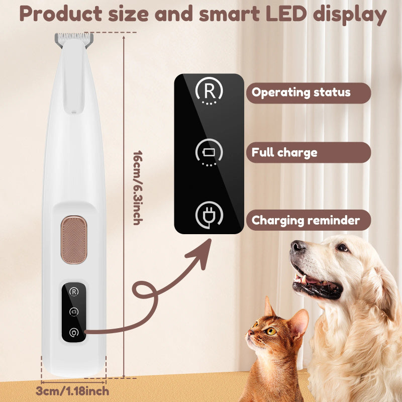 Rasoio Impermeabile per Animali con Display LED